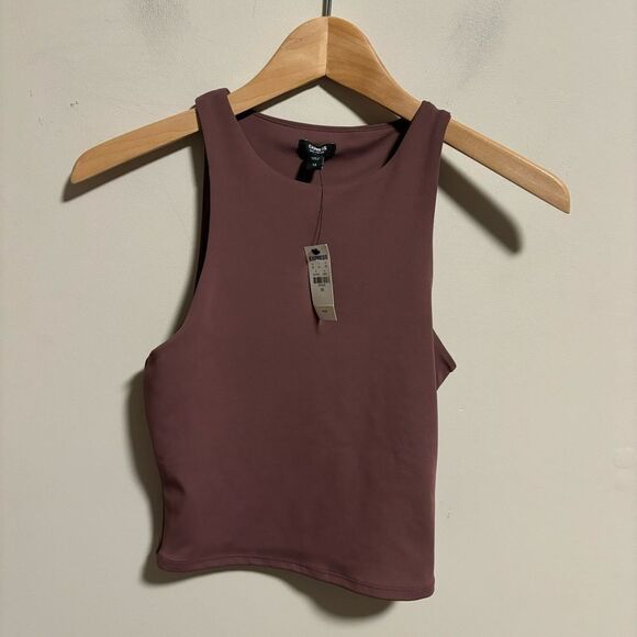 NWT Express Body Contour High Compression High Neck Cropped Tank- Size XS - Picture 3 of 9
